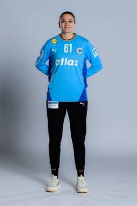 Gummersbach Handball Women Germany Photo shoot Goalkeeper Nicole Roth Germany Gummersbach Schwalbe Arena Germany