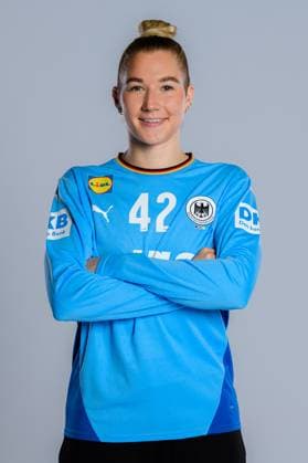 Gummersbach Handball Women Germany Photo shoot Goalkeeper Katharina Filter Germany Gummersbach Schwalbe Arena Germany