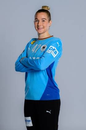 Gummersbach Handball Women Germany Photo shoot Goalkeeper Katharina Filter Germany Gummersbach Schwalbe Arena Germany