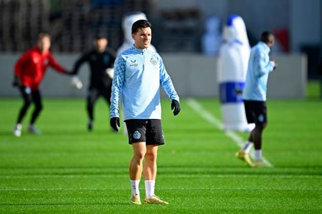 Club Brugge v Barcelona - UEFA Champions League Media Activities 04 11 2025 WESTKAPELLE, BELGIUM - NOVEMBER 04 : Vetlesen Hugo midfielder of Club Brugge pictured during a training session ahead of the UEFA Champions League 2025 26 League Phase MD4 match between Club Brugge and Barcelona on November 4, 2025 in Westkapelle, Belgium, 04 11 2025 Westkapelle Belgium  Copyright: xTomasxSiskx