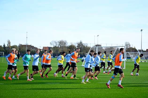 Club Brugge v Barcelona - UEFA Champions League Media Activities 04 11 2025 WESTKAPELLE, BELGIUM - NOVEMBER 04 : players of Club Brugge pictured during a training session ahead of the UEFA Champions League 2025 26 League Phase MD4 match between Club Brugge and Barcelona on November 4, 2025 in Westkapelle, Belgium, 04 11 2025 Westkapelle Belgium  Copyright: xTomasxSiskx