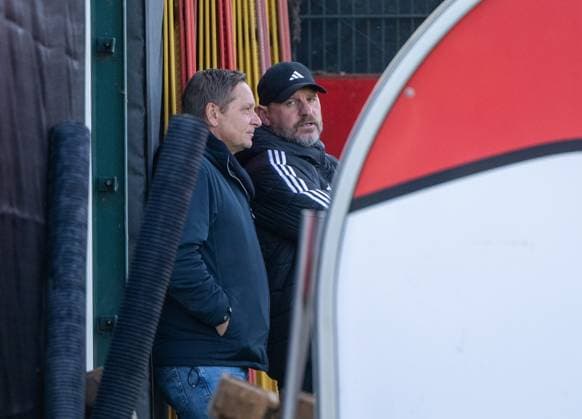 Soccer, Men, Season 2025 2026, 1 Bundesliga, 1 FC Union Berlin, Training, f l Managing Director Sport Horst Heldt 1 FC Union Berlin , Coach Steffen Baumgart 1 FC Union Berlin , 04 11 2025, Copyright: xMatthiasxKochx