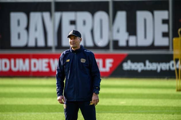 LEVERKUSEN, GERMANY - 4 NOVEMBER, 2025: Kasper Hjulmand - UEFA Champions League, MD-1, Practice Bayer 04 at BayArena.  Copyright: xx