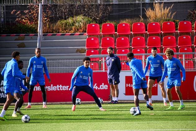 LEVERKUSEN, GERMANY - 4 NOVEMBER, 2025: Malik Tillman - UEFA Champions League, MD-1, Practice Bayer 04 at BayArena.  Copyright: xx