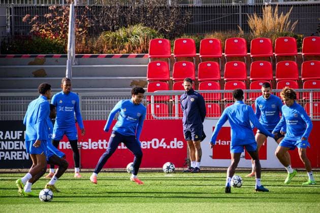 LEVERKUSEN, GERMANY - 4 NOVEMBER, 2025: - UEFA Champions League, MD-1, Practice Bayer 04 at BayArena.  Copyright: xx
