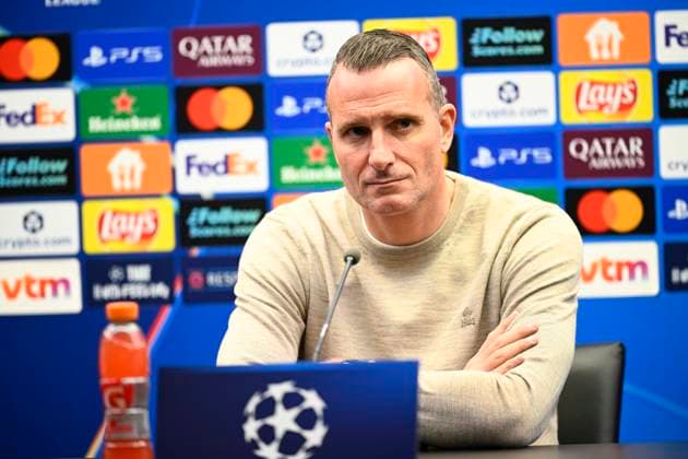 Club Brugge v Barcelona - UEFA Champions League Media Activities 04 11 2025 BRUGGE, BELGIUM - NOVEMBER 04 : Hayen Nicky head coach of Club Brugge talking to the press during a press conference, PK, Pressekonferenz ahead of the UEFA Champions League 2025 26 League Phase MD4 match between Club Brugge and Barcelona on November 4, 2025 in Brugge, Belgium, 04 11 2025 Brugge Belgium  Copyright: xTomasxSiskx