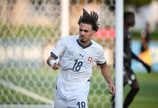 Football, Juniors U 17 World Cup 2025 Doha Qatar Preliminary round 03 11 2025 Group F Ivory Coast Switzerland JUBEL Switzerland Goalscorer Adrien Llukes