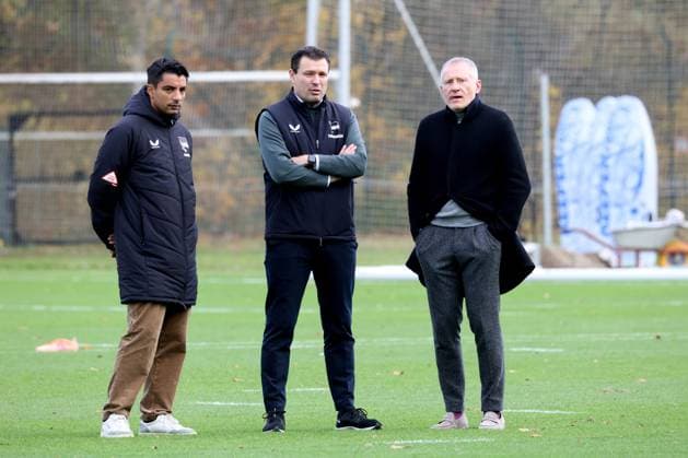 2 FBL, Hertha BSC Training, 04 11 2025, Hertha BSC Training, Sportforum, in the picture Head of Team Management Sami Allagui Hertha BSC , Benjamin Weber Sports Director, Hertha BSC Berlin , Dr Peter Goerlich Managing Director nordphotoxGmbHx xEngler nph00076