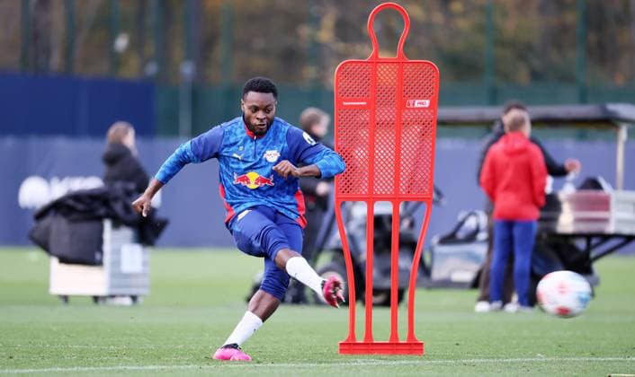 Leipzig, 04 11 2025, Red Bull training center at Cottaweg, Academy, Football, Rasenballsport Leipzig, Training RB Leipzig, In the picture Ridle Baku 17, RB Leipzig ,