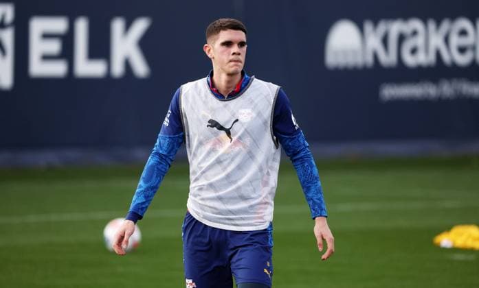 Leipzig, 04 11 2025, Red Bull Training Center on Cottaweg, Academy, Football, Rasenballsport Leipzig, Training RB Leipzig, In the picture Kosta Nedeljkovic 19, RB Leipzig ,