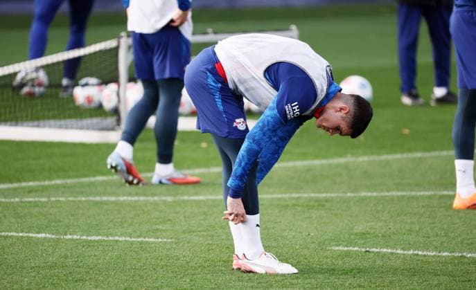 Leipzig, 04 11 2025, Red Bull Training Center on Cottaweg, Academy, Football, Rasenballsport Leipzig, Training RB Leipzig, In the picture Kosta Nedeljkovic 19, RB Leipzig ,