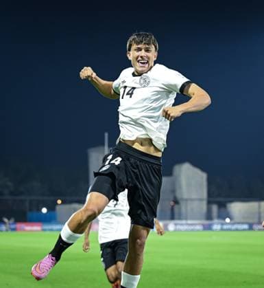 Football, Junior U 17 World Cup 2025 Doha Qatar Preliminary round 04 11 2025 Group G Germany Colombia JUBEL Germany Goalscorer 1 0 Toni Langsteiner
