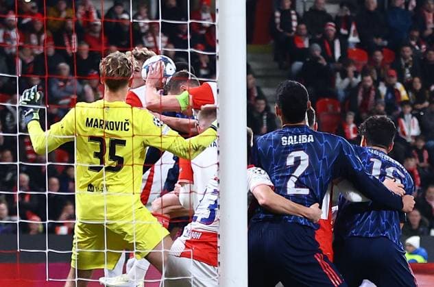 Lukas Provod of Slavia Prague with a handball in a penalty box Slavia Prague v Arsenal, UEFA Champions League, Group Stage, Football, Fortuna Arena, Prague, Czechia - 04 Nov 2025Prague Fortuna Arena Czech Republic EDITORIAL USE ONLY No use with unauthorised audio, video, data, fixture lists, club league logos or live services. Online in-match use limited to 120 images, no video emulation. No use in betting, games or single club league player publications.  Copyright: xMichaelxZemanek Shutterstockx 15642030p