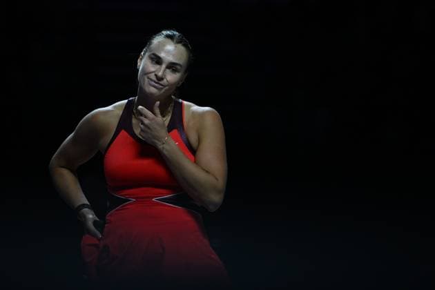 WTA, Tennis Damen Finals 2025 in Riyadh - Day Four RIYADH, SAUDI ARABIA - NOVEMBER 4: Aryna Sabalenka of the United States plays against Jessica Pegula of the United States during their second group-stage match on Day 4 of the 2025 WTA Finals, part of the Hologic WTA Tour, at King Saud University Indoor Arena in Riyadh, Saudi Arabia, on November 4, 2025. Artur Widak Anadolu Riyadh Saudi Arabia. Editorial use only. Please get in touch for any other usage.  Copyright: x2025xAnadoluxArturxWidakx