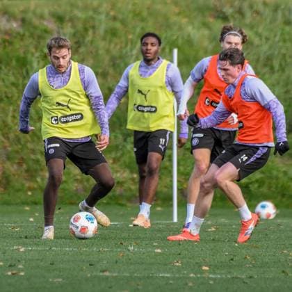 Lars Ritzka Fin Stevens Pauli Germany , Hamburg , Training ground at Kollaustrasse , Football , 1 Bundesliga , Training of FC St Pauli