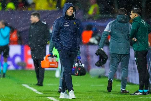 Football, Champions League 2025 2026 Bodo Glimt Monaco Bodo 20251104 Bodo Glimt s coach Kjetil Knutsen during the Champions League football match between Bodo Glimt and Monaco at Aspmyra Stadium Photo Fredrik Varfjell NTB Bodo Norway EDITORIAL USE ONLY RESTRICTED USE FOR BETTING COMPANIES  Copyright: xFredrikxVarfjellx xNTBx