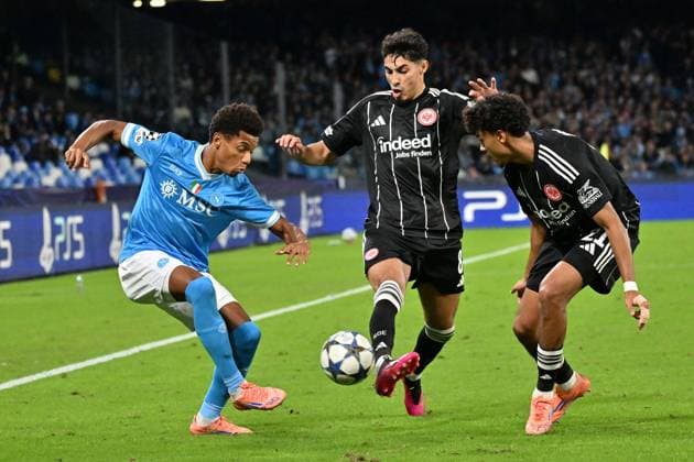 Foto IPP Felice De Martino Napoli 04 11 2025 Calcio Champions League 2025-2026 Napoli - Eintracht Francoforte Nella foto: David Neres Italy Photo Press World Copyright Napoli italy Italia ITALY  Copyright: xR4924_italyphotopressx