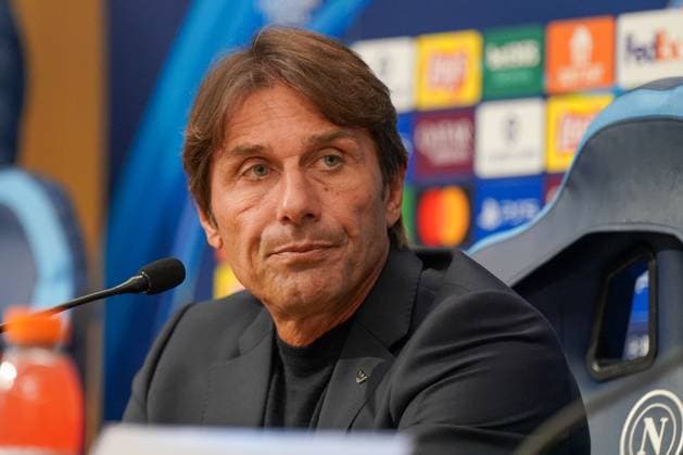 Football UEFA Champions League 2025 26, Matchday 4 SSC Napoli vs Eintracht Frankfurt Stadio Diego Armando Maradona Napoli Antonio Conte Coach, Napoli Press conference, Media Copyright: xJOERANxSTEINSIEKx