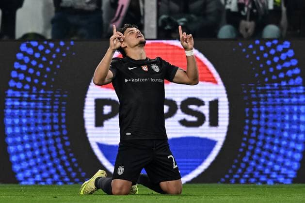 Db Torino 04 11 2025 - Champions League Juventus-Sporting Clube foto Daniele Buffa Image nella foto: esultanza gol Maxi Araujo 