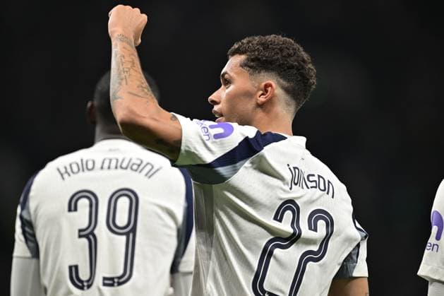 LONDON, ENGLAND - NOVEMBER 04: Brennan Johnson of Tottenham Hotspurs celebrates after scoring the first goal during the UEFA Champions League 2025 26 League Phase MD4 match between Tottenham Hotspur and F.C. Copenhagen at Tottenham Hotspur Stadium on November 04, 2025 in London, England. Photo Sebastian Frej Tottenham Hotspur v F.C. Copenhagen - UEFA Champions League 2025 26 League Phase MD4 Copyright: xSebastianxFrejx