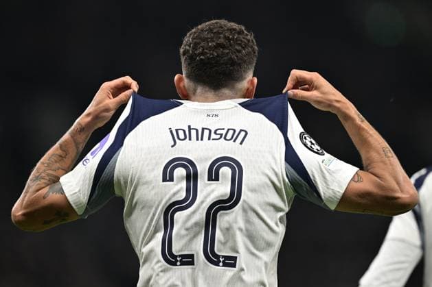 LONDON, ENGLAND - NOVEMBER 04: Brennan Johnson of Tottenham Hotspurs celebrates after scoring the first goal during the UEFA Champions League 2025 26 League Phase MD4 match between Tottenham Hotspur and F.C. Copenhagen at Tottenham Hotspur Stadium on November 04, 2025 in London, England. Photo Sebastian Frej Tottenham Hotspur v F.C. Copenhagen - UEFA Champions League 2025 26 League Phase MD4 Copyright: xSebastianxFrejx