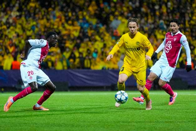 Football, Champions League 2025 2026 Bodo Glimt Monaco Bodo 20251104 Bodo Glimts Sondre Auklend during the Champions League football match between Bodo Glimt and Monaco at Aspmyra Stadium Photo Fredrik Varfjell NTB Bodo Norway EDITORIAL USE ONLY RESTRICTED USE FOR BETTING COMPANIES  Copyright: xFredrikxVarfjellx xNTBx