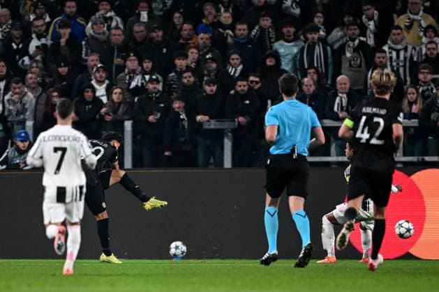 Cm Torino 04 11 2025 - Champions League Juventus-Sporting Clube foto Cristiano Mazzi Image nella foto: gol Maxi Araujo 