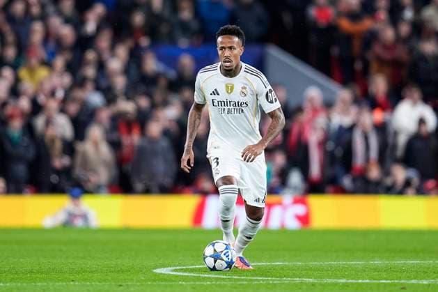 November 4, 2025, Liverpool, Liverpool, England: Eder Militao of Real Madrid CF in action during the UEFA Champions League 2025 26 League Phase MD4 match between Liverpool FC and Real Madrid CF at Anfield on November 04, 2025 in Liverpool, England. Liverpool England - ZUMAa181 20251104_zaa_a181_082 Copyright: xDennisxAgyemanx