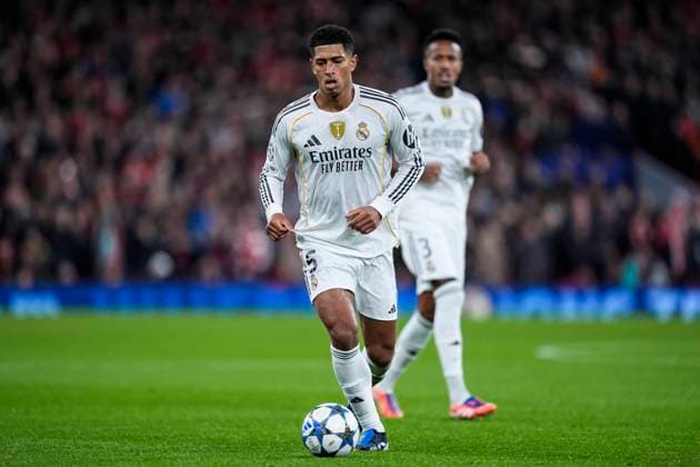 November 4, 2025, Liverpool, Liverpool, England: Jude Bellingham of Real Madrid CF in action during the UEFA Champions League 2025 26 League Phase MD4 match between Liverpool FC and Real Madrid CF at Anfield on November 04, 2025 in Liverpool, England. Liverpool England - ZUMAa181 20251104_zaa_a181_086 Copyright: xDennisxAgyemanx
