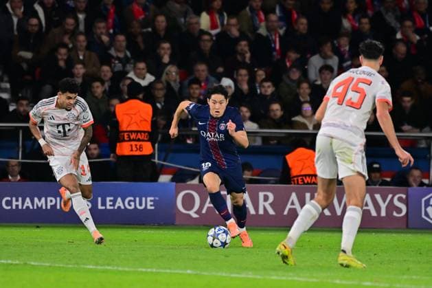 FOOTBALL : PSG vs Bayern Munich - Ligue des Champions - 04 11 2025 Lee Kang In ( 19 - PSG ) during the UEFA Champions League match between Paris Saint Germain and FC Bayern Munich at Parc Des Princes on November 04 , 2025 in Paris, France. ( Photo by Federico Pestellini PsnewZ ) ParisFrance  Copyright: xFedericoxPestellinix