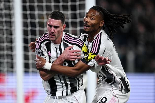 Cm Torino 04 11 2025 - Champions League Juventus-Sporting Clube foto Cristiano Mazzi Image nella foto: esultanza gol Dusan Vlahovic 