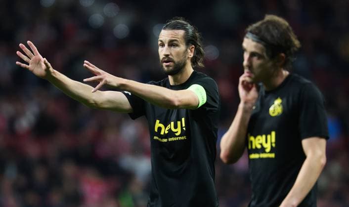 Union s Christian Burgess gestures during a soccer game between Spanish soccer team Atletico Madrid and Belgian Royale Union Saint-Gilloise, Tuesday 04 November 2025 in Madrid, on the fourth day of the League phase of the UEFA Champions League tournament. VIRGINIExLEFOUR  x139026592x