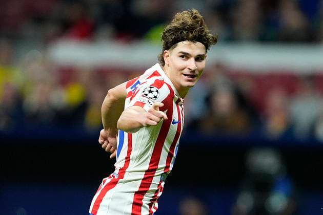 ATLETICO DE MADRID v R. UNION SAINT-GILLOISE. CHAMPIONS LEAGUE 2025 2026. ROUND 4 MATCH. Atletico de Madrid s Julian Alvarez celebrates goal during Champions League 2025 2026, Round 4 match. November 4 ,2025. (ALTERPHOTOS Acero) MadridSpain  Copyright: xAcerox