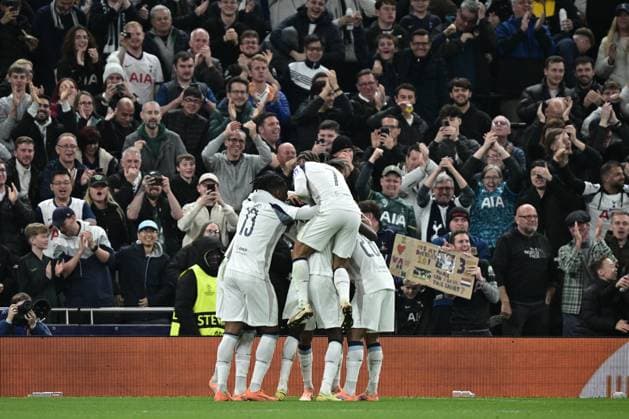 LONDON, ENGLAND - NOVEMBER 04: Wilson Odobert of Tottenham Hotspurs celebrates after scoring the second goal during the UEFA Champions League 2025 26 League Phase MD4 match between Tottenham Hotspur and F.C. Copenhagen at Tottenham Hotspur Stadium on November 04, 2025 in London, England. Photo Sebastian Frej Tottenham Hotspur v F.C. Copenhagen - UEFA Champions League 2025 26 League Phase MD4 Copyright: xSebastianxFrejx
