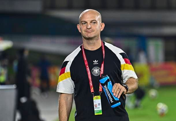 Germany v Colombia: Group G - FIFA U-17 World Cup Qatar 2025 Head coach of Germany Marc-Patrick MEISTER looks on prior to the FIFA U-17 World Cup Qatar 2025 Group G match between Germany and Colombia in Doha, Qatar, on November 4, 2025 DOHA Qatar Copyright: xNOUSHADx