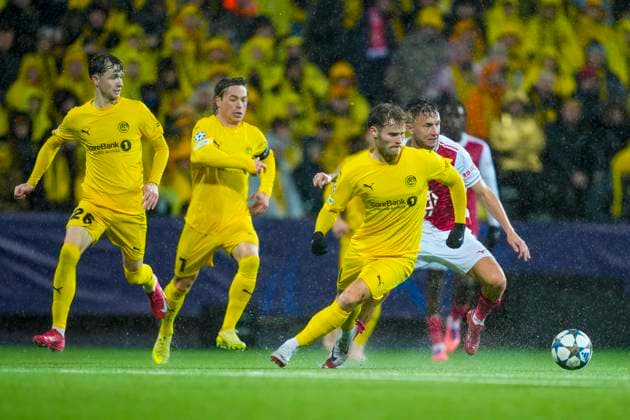 Football, Champions League 2025 2026 Bodo Glimt Monaco Bodo 20251104 Bodo Glimts Ole Didrik Blomberg during the Champions League football match between Bodo Glimt and Monaco at Aspmyra Stadium Photo Fredrik Varfjell NTB Bodo Norway EDITORIAL USE ONLY RESTRICTED USE FOR BETTING COMPANIES  Copyright: xFredrikxVarfjellx xNTBx