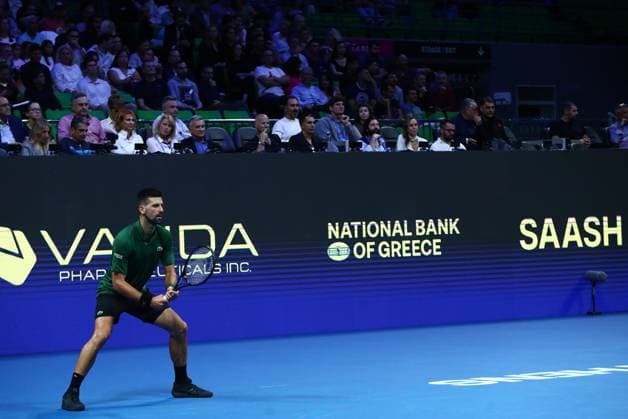 Hellenic Championship ATP, Tennis Herren 250 - Novak Djokovic in action against Alejandro Tabilo during the Hellenic Championship ATP 250 tennis match held in OAKA Stadium in Athens, Greece, 4 November 2025. IMAGO ONE INCH PRODUCTIONS ATHENS Greece Copyright: xONExINCHxPRODUCTIONSx 6718478