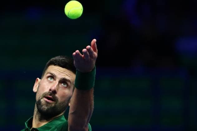 Hellenic Championship ATP, Tennis Herren 250 - Novak Djokovic in action against Alejandro Tabilo during the Hellenic Championship ATP 250 tennis match held in OAKA Stadium in Athens, Greece, 4 November 2025. IMAGO ONE INCH PRODUCTIONS ATHENS Greece Copyright: xONExINCHxPRODUCTIONSx 6718480