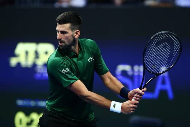 Hellenic Championship ATP, Tennis Herren 250 - Novak Djokovic in action against Alejandro Tabilo during the Hellenic Championship ATP 250 tennis match held in OAKA Stadium in Athens, Greece, 4 November 2025. IMAGO ONE INCH PRODUCTIONS ATHENS Greece Copyright: xONExINCHxPRODUCTIONSx 6718482