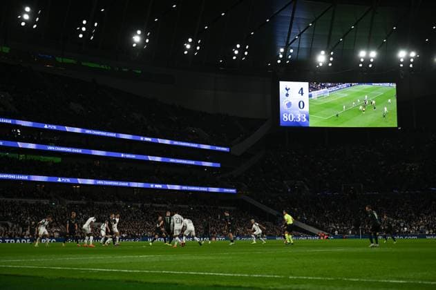 Tottenham v Copenhagen - UEFA Champions League LONDON, UNITED KINGDOM - NOVEMBER 04: A view of the stadium during the UEFA Champions League football match between Tottenham and Copenhagen at Tottenham Hotspur Stadium on November 04, 2025 in London, United Kingdom. Rasid Necati Aslim Anadolu London United Kingdom. Editorial use only. Please get in touch for any other usage.  Copyright: x2025xAnadoluxRasidxNecatixAslimx