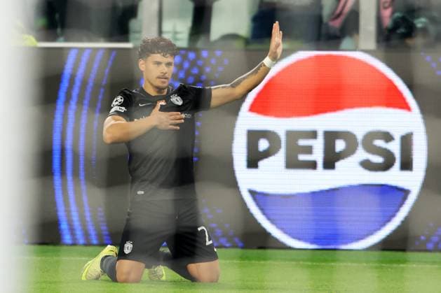 MAXIMILIANO ARAUJO, Sporting Lisbona, Champions League, 2025-26, Juventus vs Sporting Lisboa 1-1, 04-11-2025, Esultanza, Celebration, Jubel CHAMPIONS LEAGUE 2025-26 JUVENTUS-SPORTING LISBONA 1-1