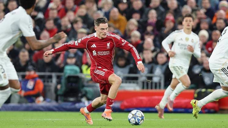 Liverpool v Real Madrid Champions League 04 11 2025. Liverpool midfielder Florian Wirtz (7) sprints forward during the Champions League match between Liverpool and Real Madrid at Anfield, Liverpool, England on 4 November 2025. Liverpool Anfield Merseyside England Editorial use only , Copyright: xCraigxGallowayx PSI-23162-0061