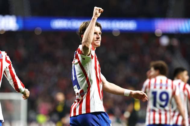 Conor Gallagher (Atletico), NOVEMBER 4, 2025 - Football Soccer : Gallagher celebrate after his goal during UEFA Champions League league phase match day 4 between Club Atletico de Madrid - Royal Union Saint-Gilloise at the Estadio Metropolitano in Madrid, Spain. Noxthirdxpartyxsales  aflo_309360218