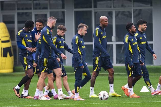 Ahead of Viktoria Plzen v Fenerbahce - UEFA Europa League ISTANBUL, TURKIYE - NOVEMBER 5: Kerem Akturkoglu (4th R), Marco Asensio (R) , Fred (2nd R), Anderson Talisca (3rd R), of Fenerbahce take part in the last training session ahead of UEFA Europa League week 4 match against Viktoria Plzen, at Can Bartu Facilities in Istanbul, Turkiye on November 5, 2025. Arif Hudaverdi Yaman Anadolu Istanbul Turkey. Editorial use only. Please get in touch for any other usage.  Copyright: x2025xAnadoluxArifxHudaverdixYamanx