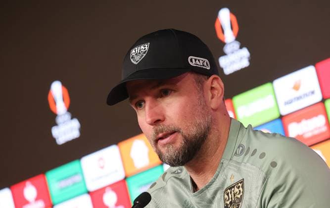 Stuttgart , Football Press Conference PK VfB Stuttgart , Coach Sebastian Hoeneß