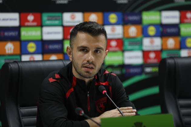 Ahead of Samsunspor v Hamrun Spartans - UEFA Conference League SAMSUN, TURKIYE - NOVEMBER 5: Emre Kilinc of Samsunspor speaks during a press conference, PK, Pressekonferenz ahead of UEFA Conference League week 3 football match against Hamrun Spartans, at Samsun New 19 May Stadium in Samsun, Turkiye on November 5, 2025. Ilyas Gun Anadolu Samsun Turkey. Editorial use only. Please get in touch for any other usage.  Copyright: x2025xAnadoluxIlyasxGunx