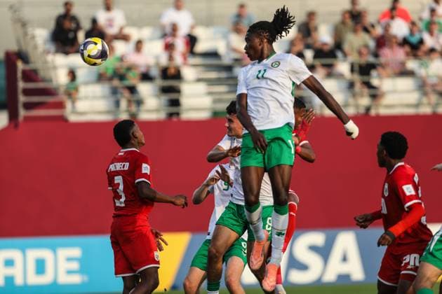 2025 FIFA Under 17 World Cup Group J, Aspire Zone Pitch 3, Doha, Qatar 5 11 2025 Panama vs Republic of Ireland Ireland s Jaden Umeh scores his sides 1st goal of the match Jaden Umeh scores his sides 1st goal of the match 5 11 2025  Copyright: x INPHOx IMG_9542