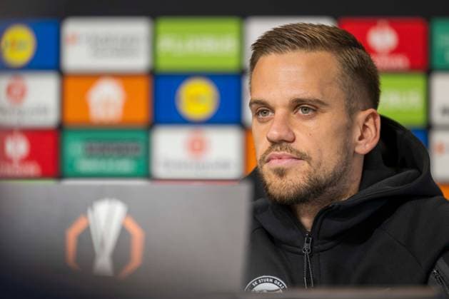 SOCCER - UEFA EL, Sturm vs Nottingham GRAZ,AUSTRIA,05.NOV.25 - SOCCER - UEFA Europa League, SK Sturm Graz vs Nottingham Forest, preview, press conference, PK, Pressekonferenz Sturm. Image shows Tomi Horvat (Sturm).  GEPAxpictures xAvnixRetkoceri