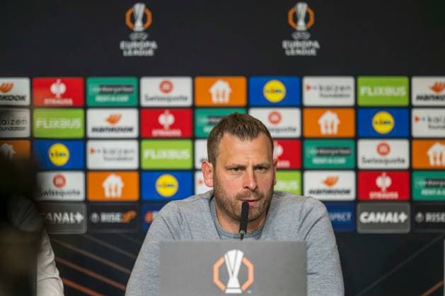 SOCCER - UEFA EL, Sturm vs Nottingham GRAZ,AUSTRIA,05.NOV.25 - SOCCER - UEFA Europa League, SK Sturm Graz vs Nottingham Forest, preview, press conference, PK, Pressekonferenz Sturm. Image shows head coach Juergen Saeumel (Sturm).  GEPAxpictures xAvnixRetkoceri