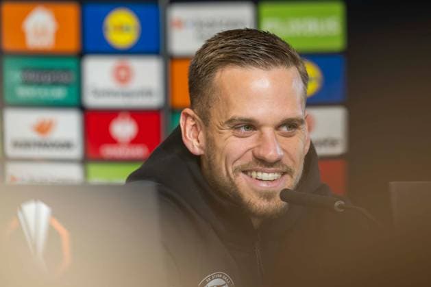 SOCCER - UEFA EL, Sturm vs Nottingham GRAZ,AUSTRIA,05.NOV.25 - SOCCER - UEFA Europa League, SK Sturm Graz vs Nottingham Forest, preview, press conference, PK, Pressekonferenz Sturm. Image shows Tomi Horvat (Sturm).  GEPAxpictures xAvnixRetkoceri
